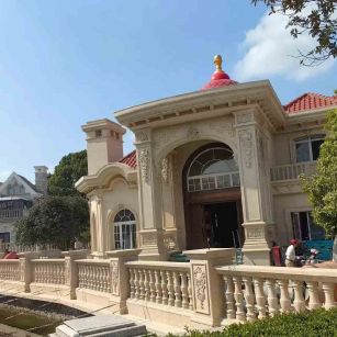 广西 黄金麻花岗岩欧式别墅