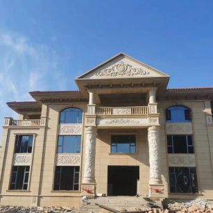 广西 黄金麻花岗岩别墅外墙干挂