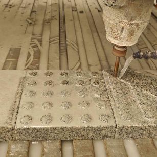 广西 芝麻白花岗岩石材盲人石、盲道石、盲点石