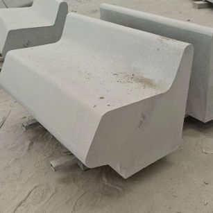 广西 芝麻白花岗岩异形坐凳，石凳