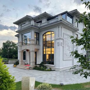 广西 白麻花岗岩私人别墅干挂石材豪华定制