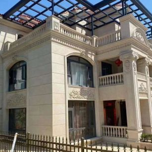 广西 黄金麻花岗岩荔枝面别墅外墙干挂