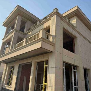 广西 黄金麻花岗岩石材荔枝面外墙干挂效果展示