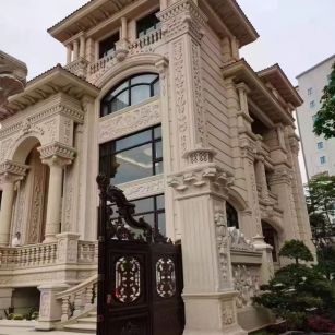 广西 黄金麻花岗岩别墅外墙干挂效果展示