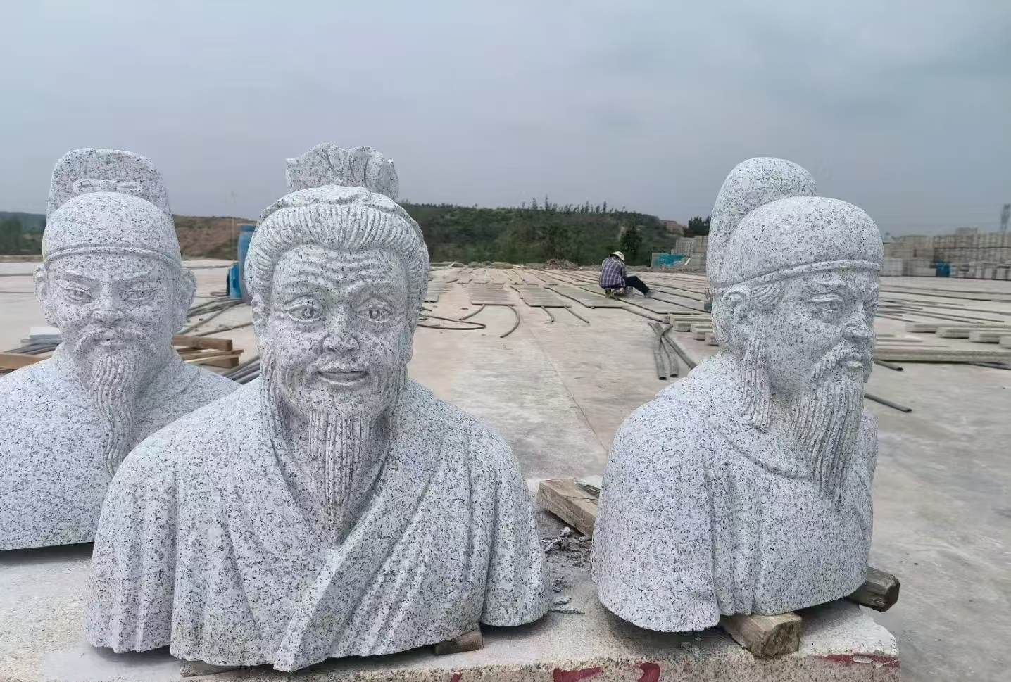 广西 白麻花岗岩石材人物立体雕刻