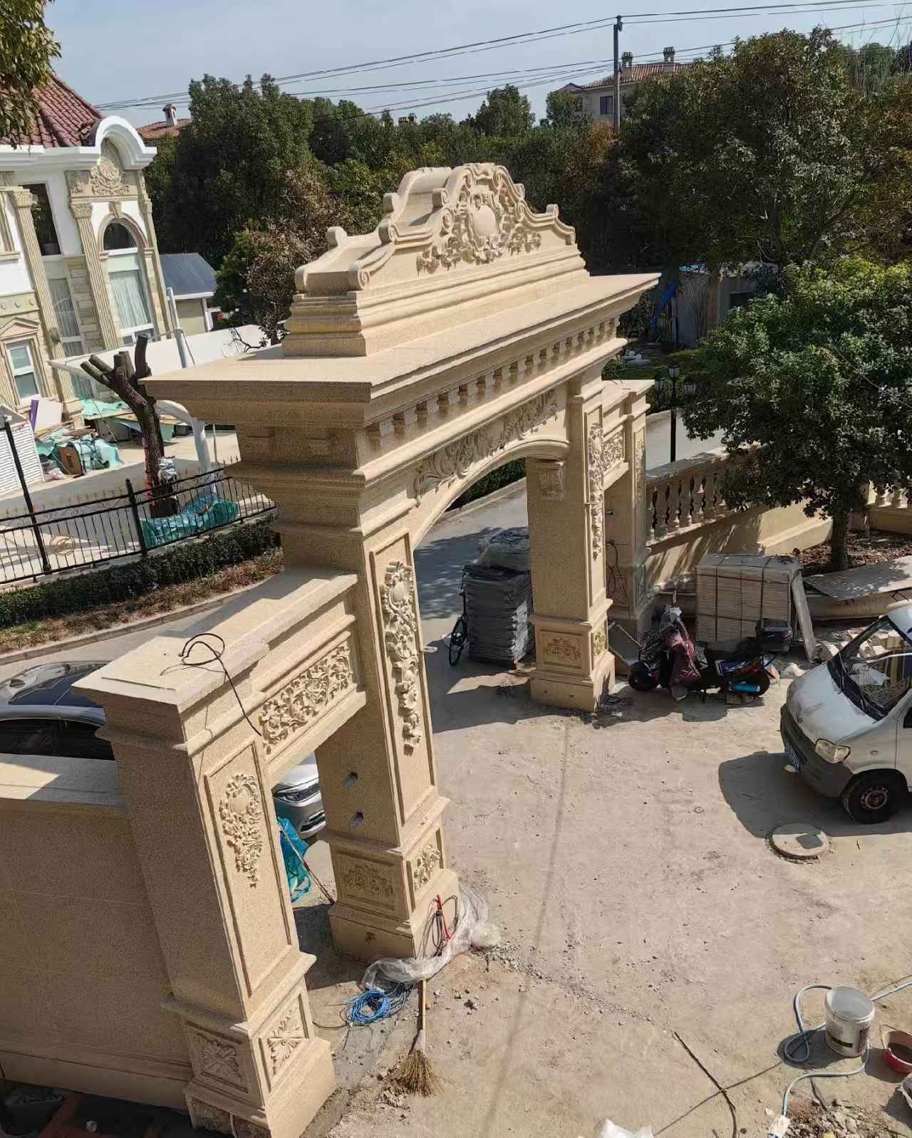 广西 黄金麻荔枝面花岗岩别墅门楼